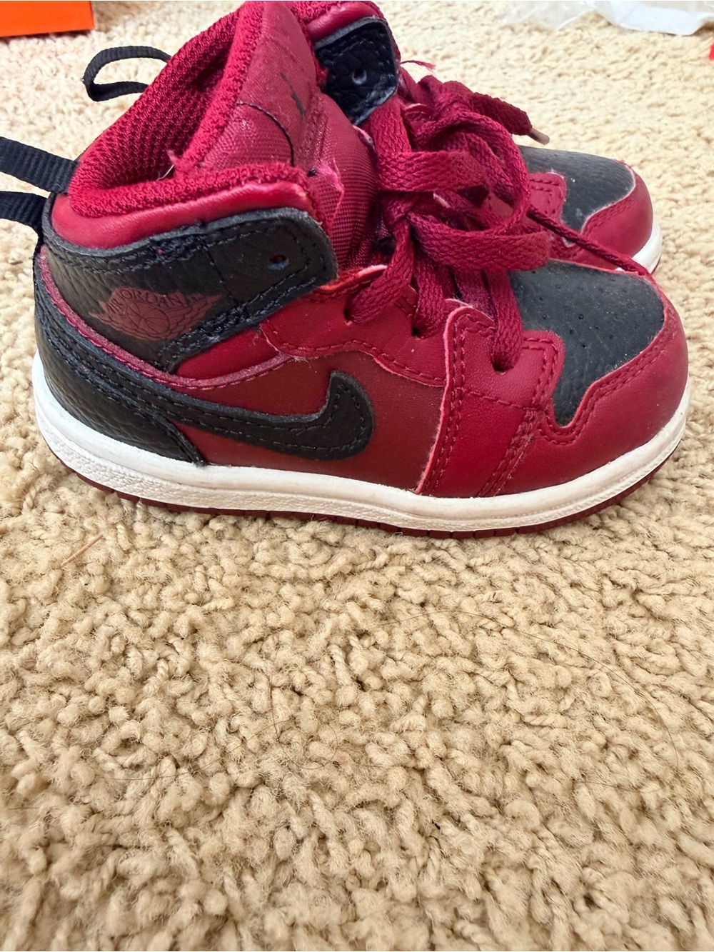 Jordan Kids' High-Top Sneakers in Red and Black